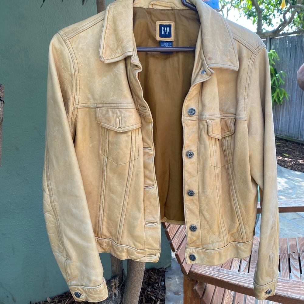 Tan Distressed, Leather Jacket Versatile Style